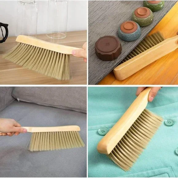 NEW DUSTING BRUSH SOFT NATURAL BRISTLES WOOD HANDLE - Picture 1 of 5